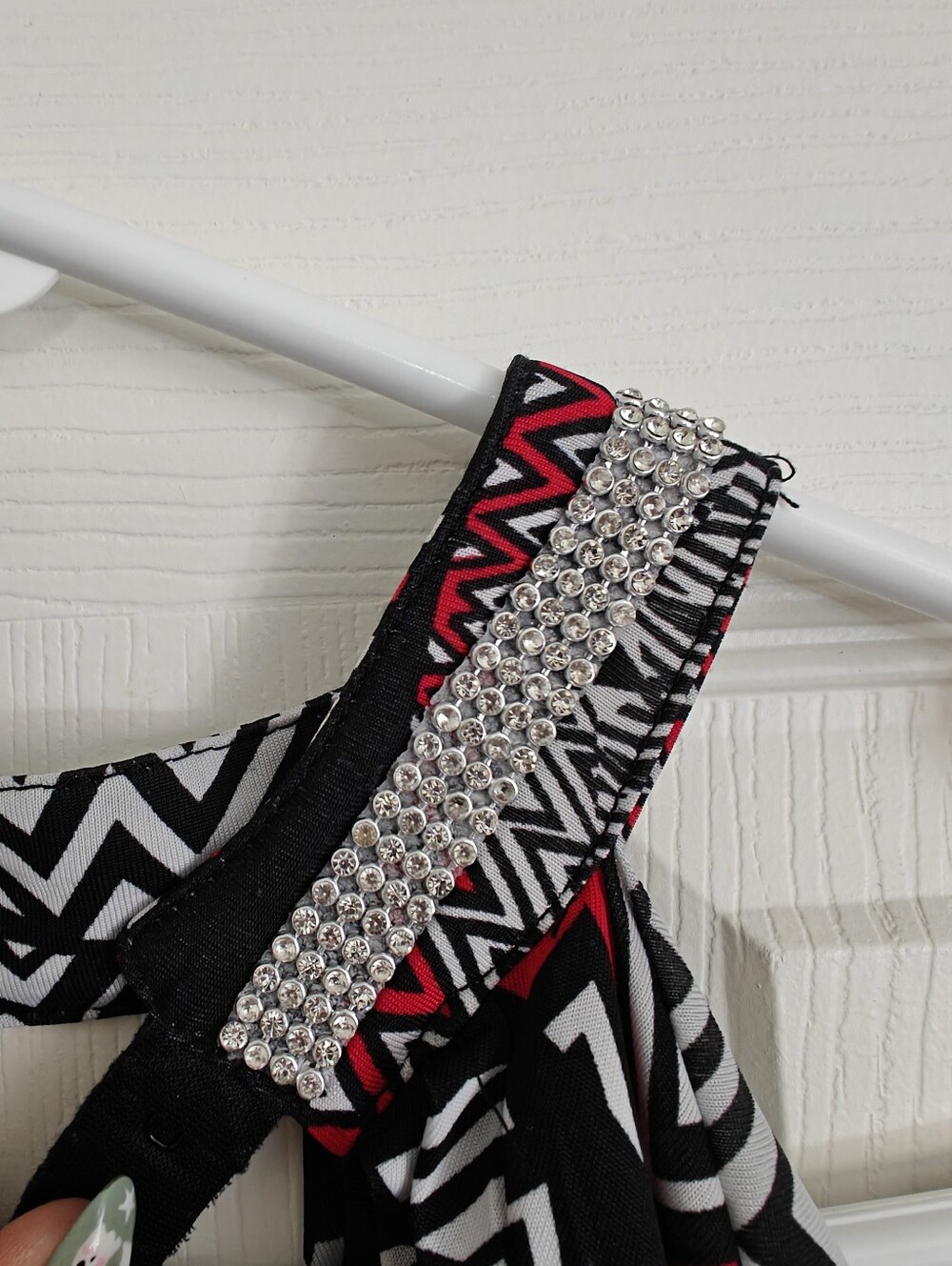 SEDUCTION Abstract Rhinestone Halter Top Read Description - Picture 7 of 11